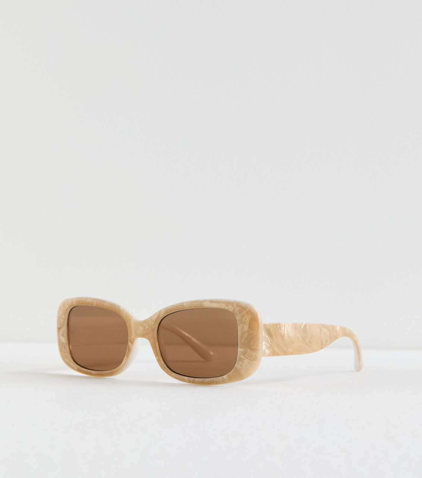 Light Brown Rectangle Frame Sunglasses Image 2