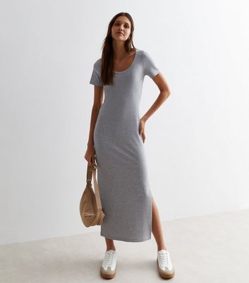 Grey Midi Dresses for Women | New Look