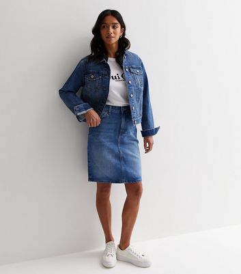 Midi length jean outlet skirts