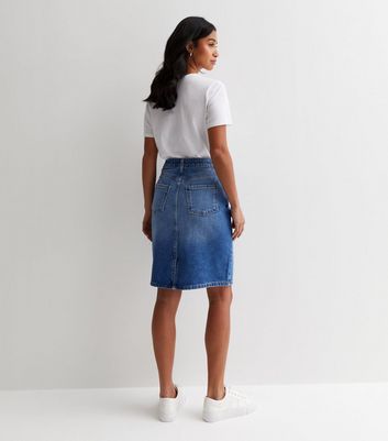 Petite denim 2025 skirts knee length