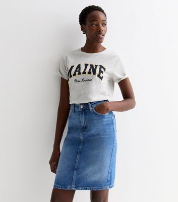 Medium length denim clearance skirts