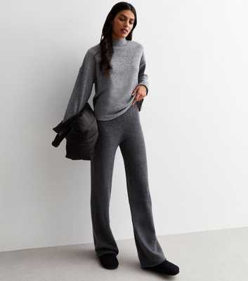 Gini London Grey Fine Knit Trousers