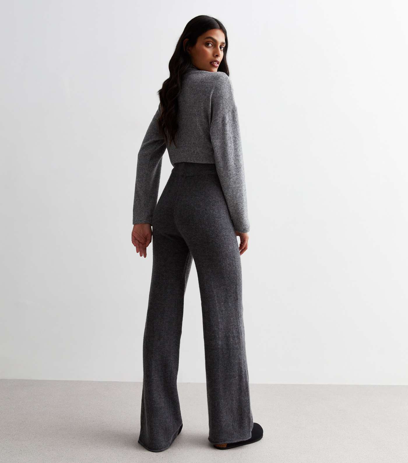 Gini London Grey Fine Knit Trousers Image 4