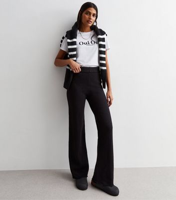 Black discount knit trousers