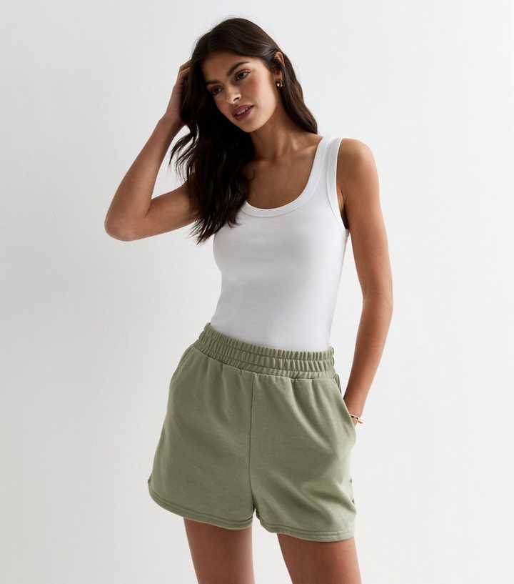 Khaki Jogger Shorts
