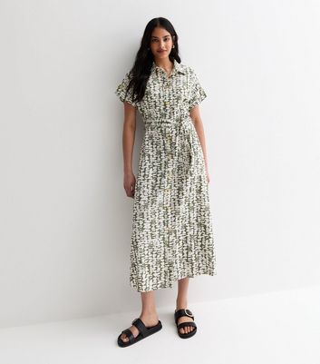 Green Mark Making Belted Midi Shirt Dress | New Look