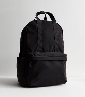 Black Polyester Backpack New Look