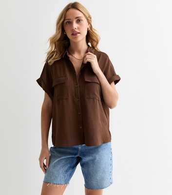 Dark Brown Short Sleeve Shirt