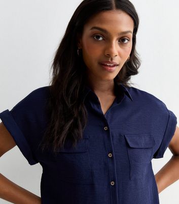 Navy Short Sleeve Shirt New Look