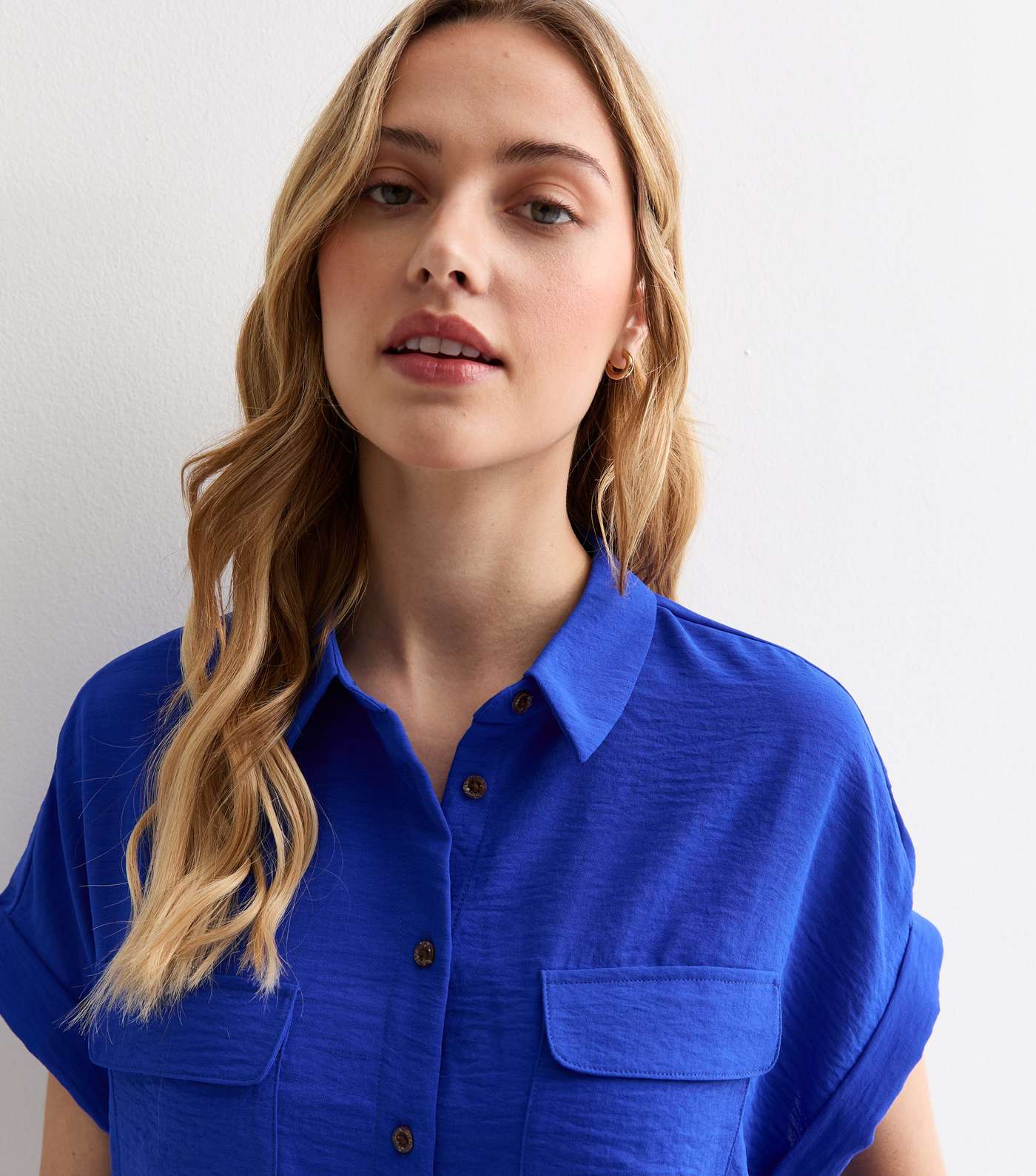 Bright Blue Short Sleeve Shirt Image 2