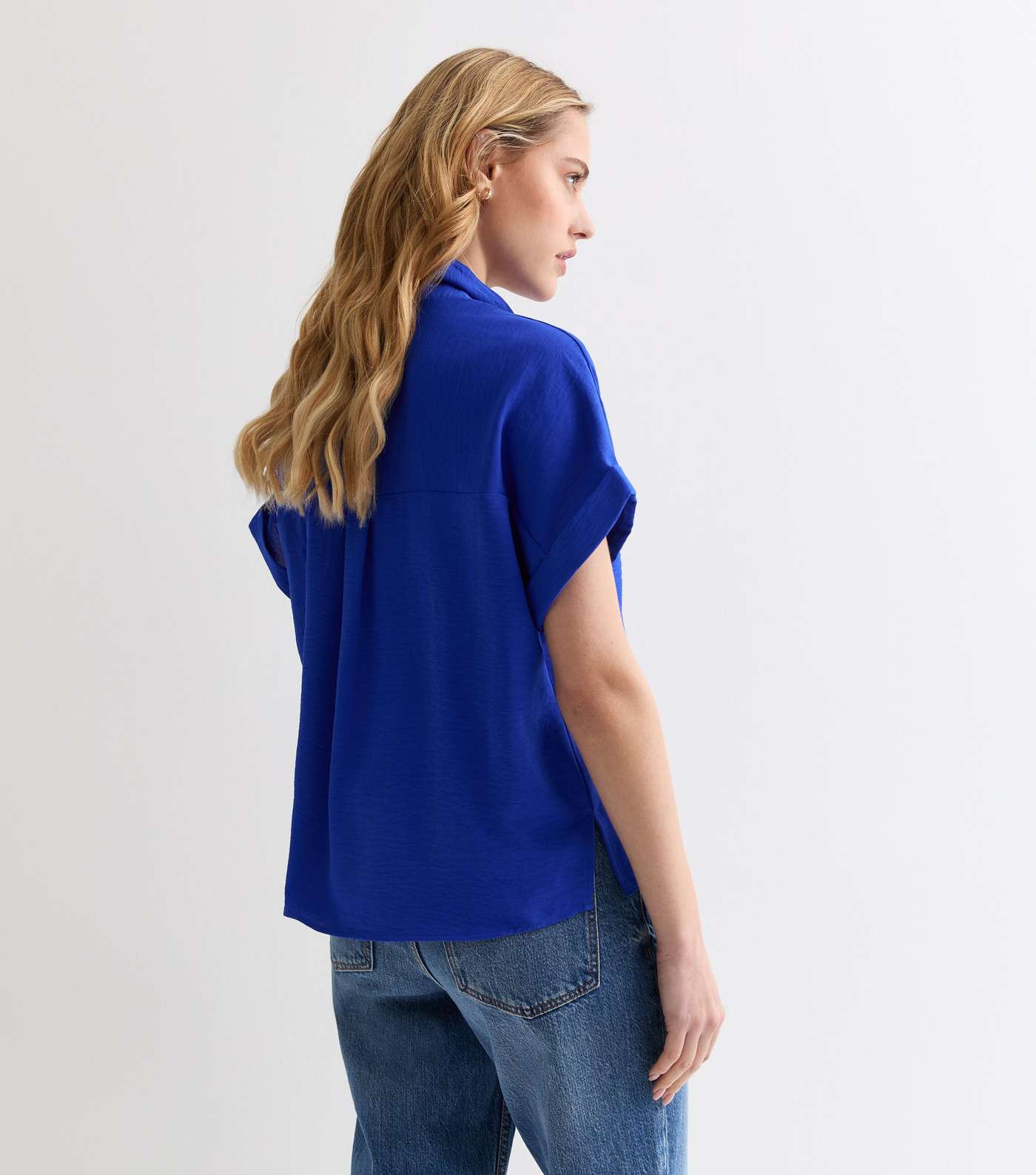 Bright Blue Short Sleeve Shirt Image 4