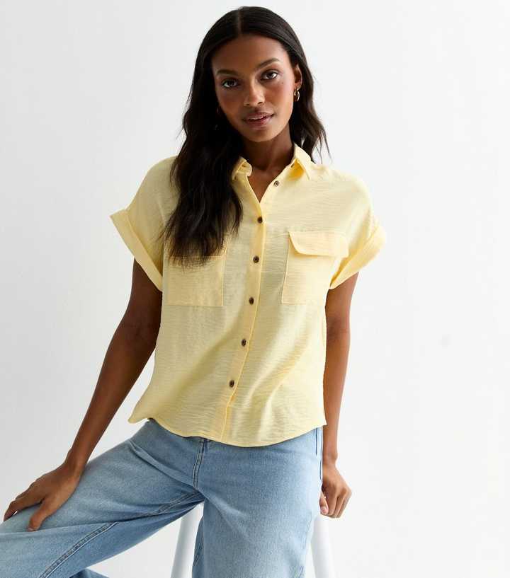Pale Yellow Short Sleeve Shirt