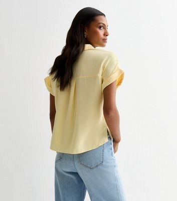 Pale Yellow Short Sleeve Shirt New Look