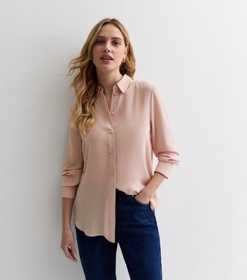 Pale Pink Long Sleeve Shirt | New Look