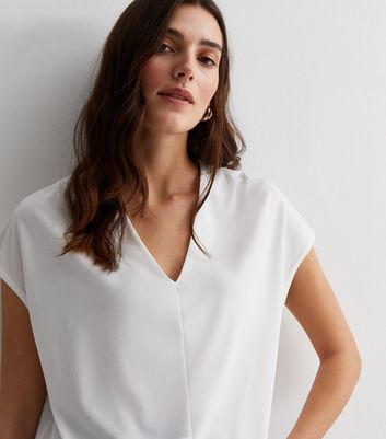 White V Neck Top | New Look