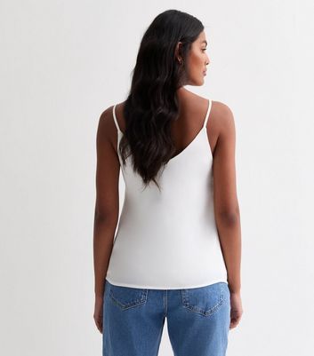 Off White V Neck Cami Top New Look