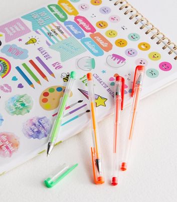 Multicoloured Floral Sketchbook and Pens Set New Look