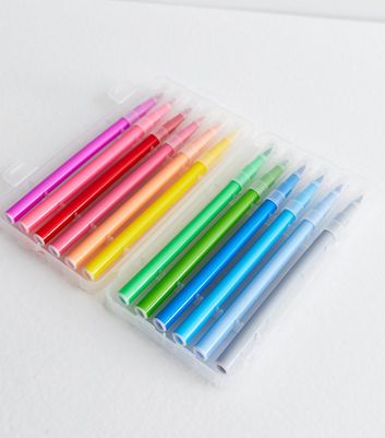 12 Pack Multicoloured Watercolour Brush Pens New Look