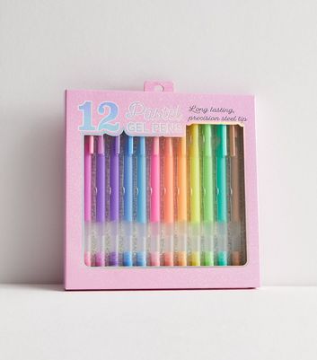 12 Pack Multicoloured Pastel Gel Pens New Look