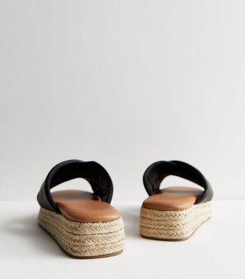 Leather clearance flatform espadrilles