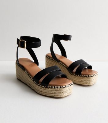 Niella black espadrille flatform on sale sandals