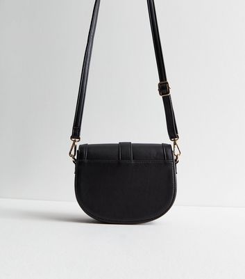 Black Cross Body Saddle Bag New Look