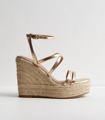 Platform espadrille sandals - Gold-coloured - Ladies | H&M IN