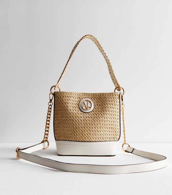 Stone Whipstitch Mini Cross Body Bucket Bag