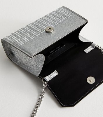 New look silver on sale clutch