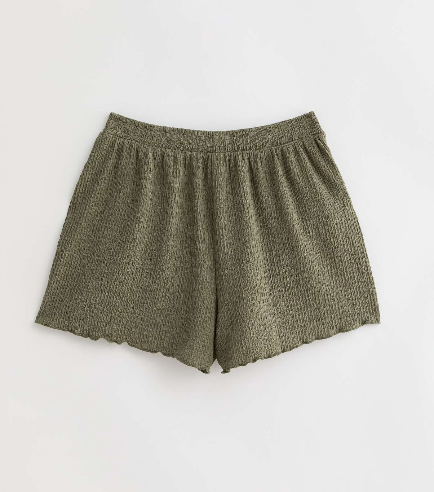 Girls Khaki Textured Jersey Beach Shorts Image 5