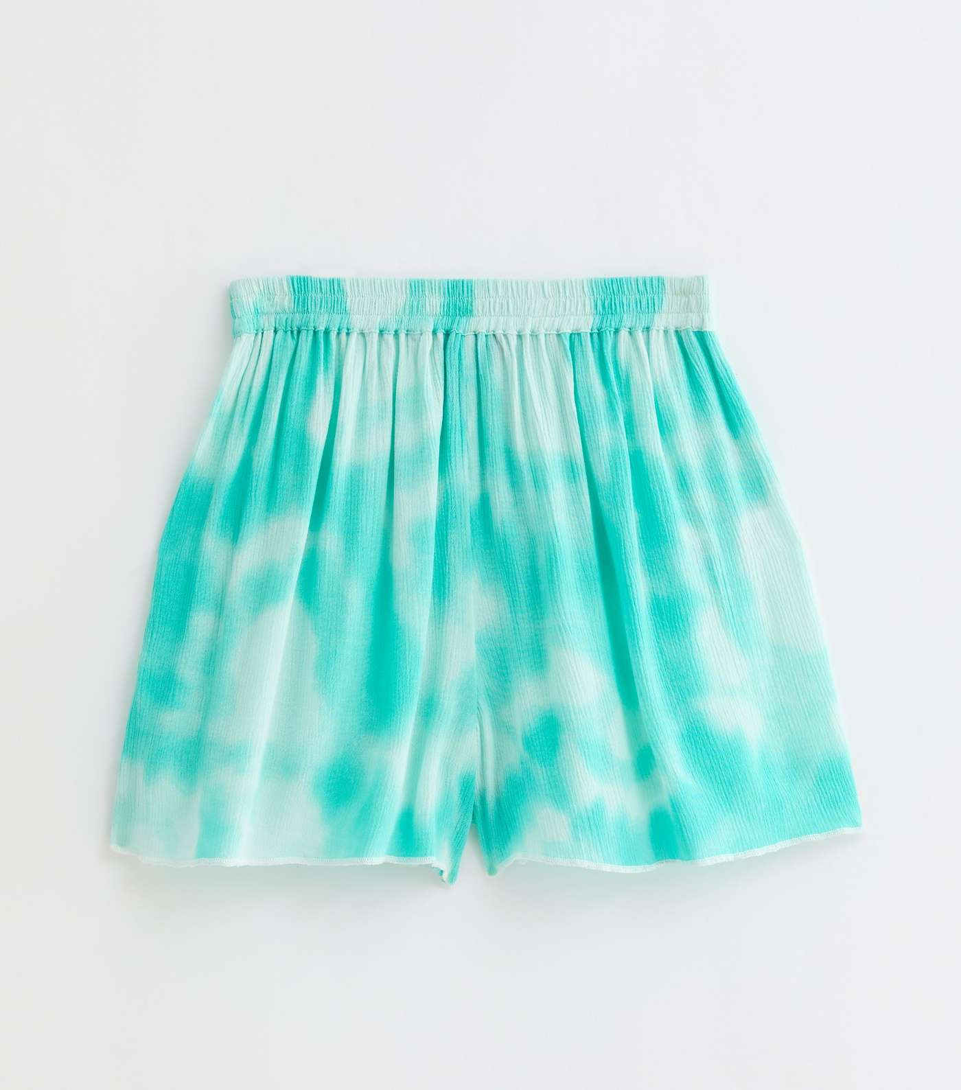 Girls Blue Tie Dye Crinkle Beach Shorts Image 5