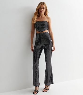 Women's Fashion Sequin Glitter Pants Elastic High Waist Full Length Trousers  Pants for Party - Walmart.com