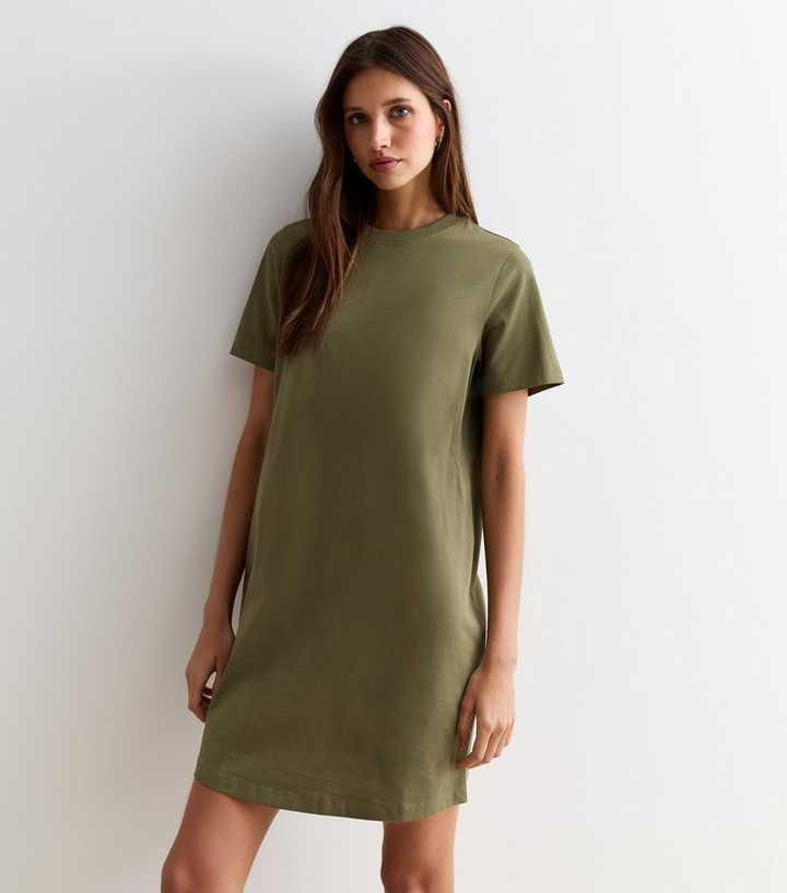 New Look Khaki Shirt Dress Buy Khaki Green Twist Short Sleeved T-Shirt  Summer Dress From