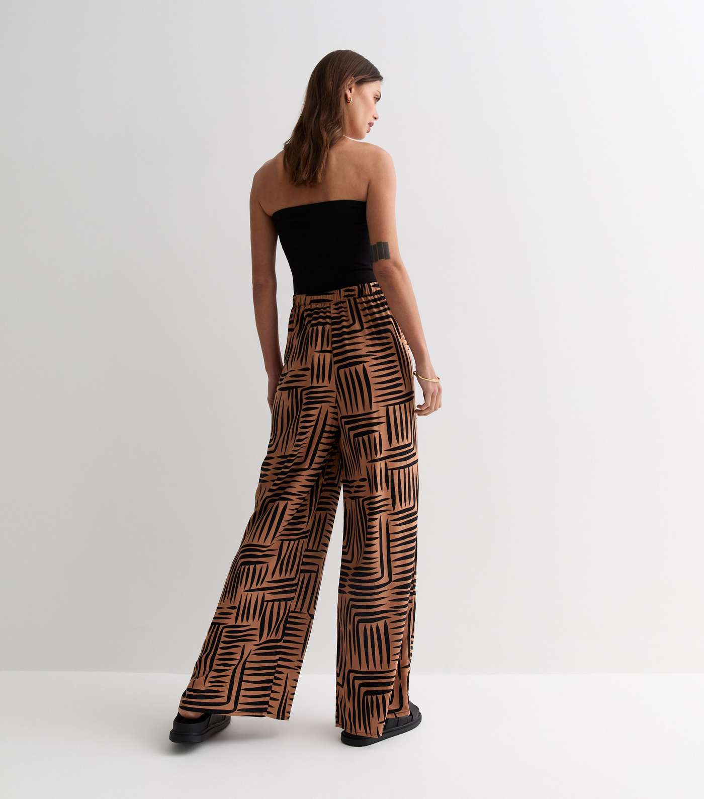 Brown Mark Making Wide Leg Trousers Image 4