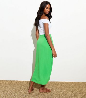 Green Sarong Midi Skirt New Look