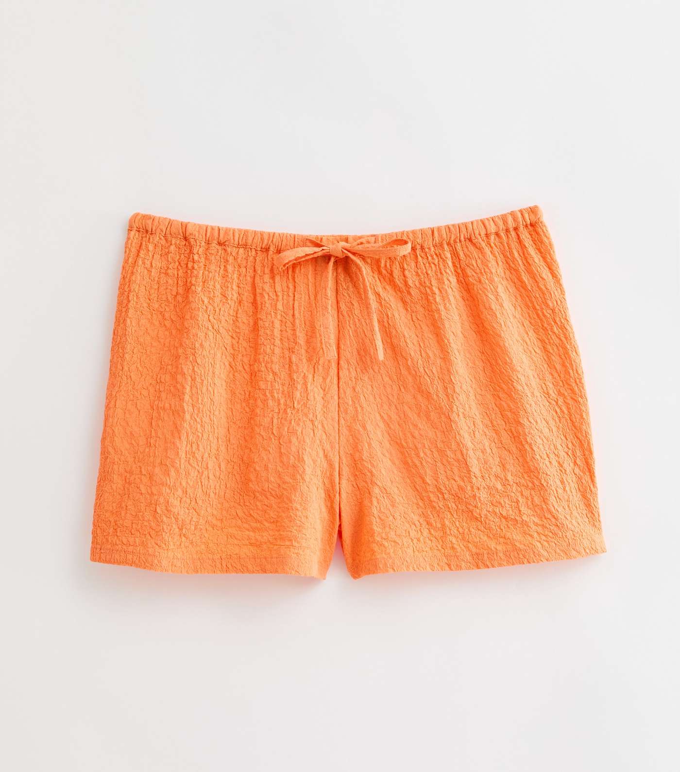 Bright Orange Textured Beach Shorts Image 5