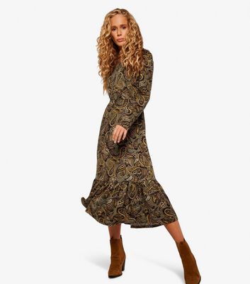 Paisley print hot sale midi dress