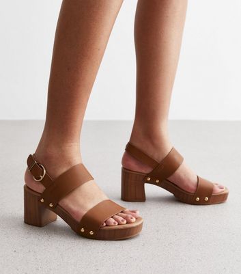 Tan clog sandals on sale