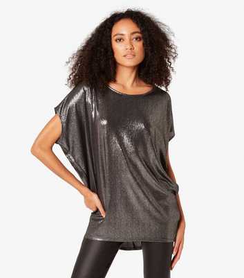 Apricot Silver Short Sleeve Top