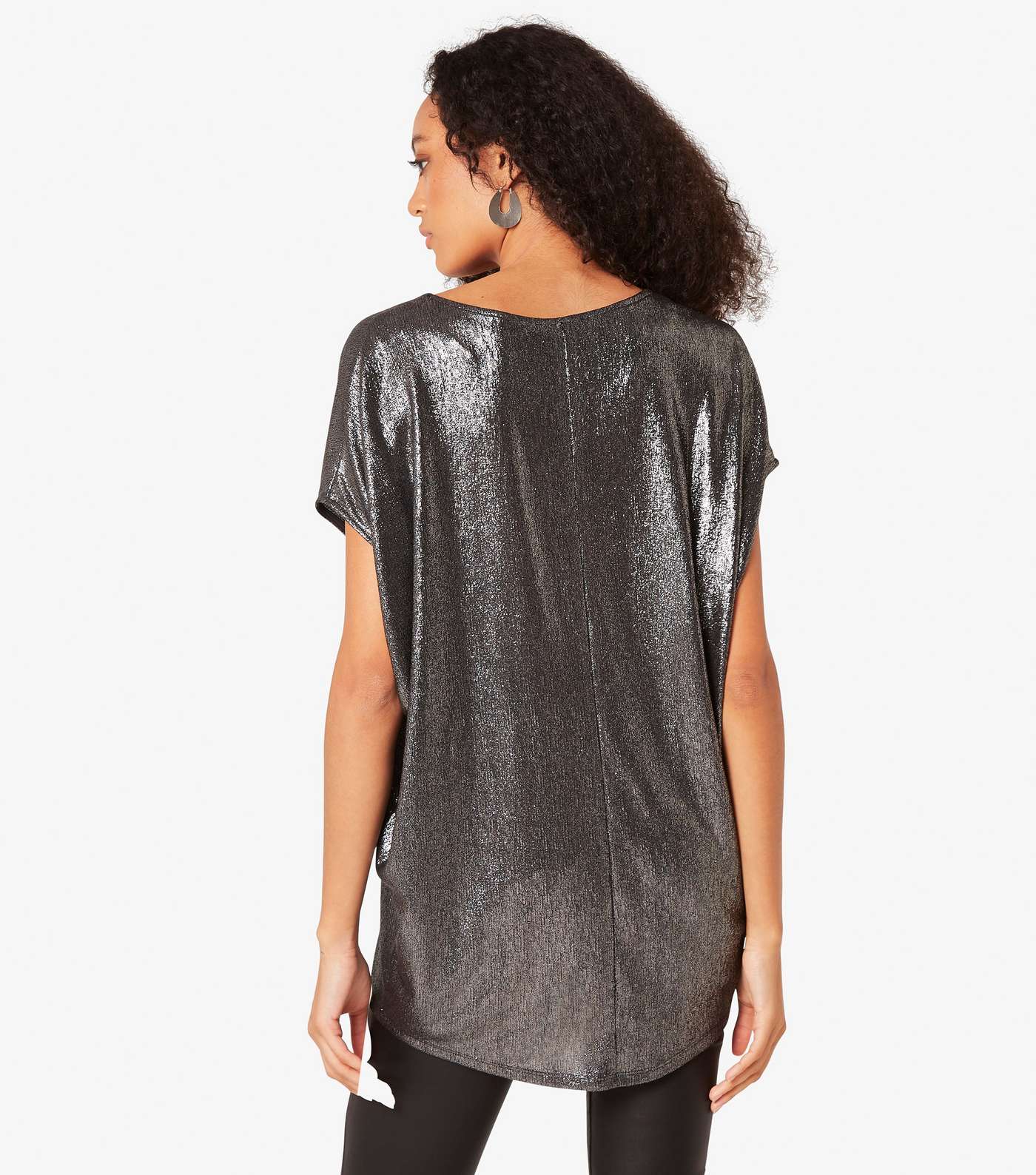 Apricot Silver Short Sleeve Top Image 3