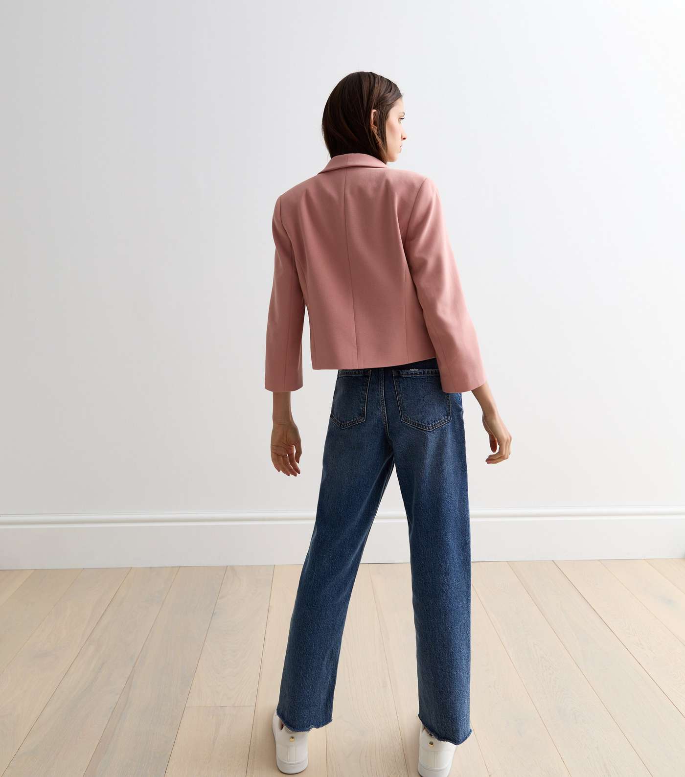 Pale Pink Long Sleeve Crop Blazer Image 4