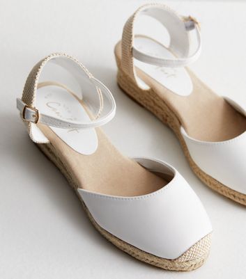 White low discount heel espadrilles