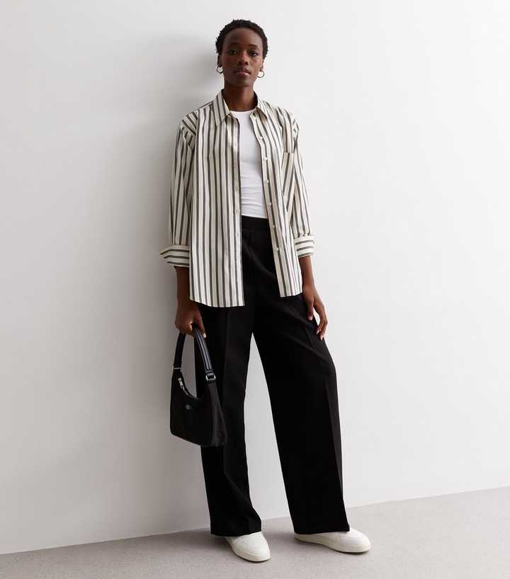 Tall Black Wide Leg Tailored Trousers