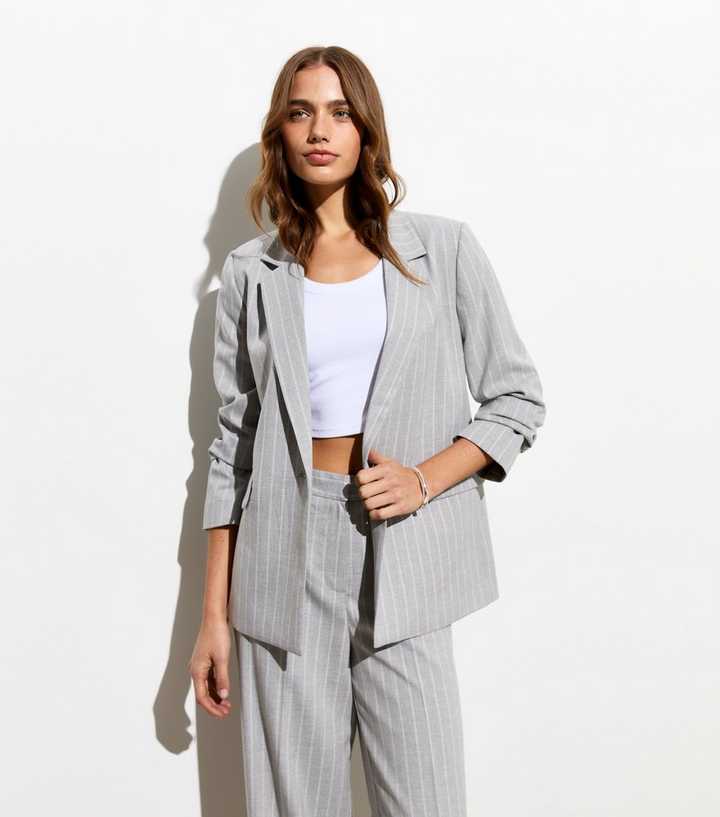 Gray Pinstripe Blazer