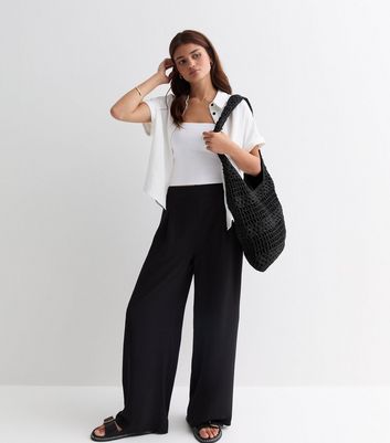 Black wide leg trousers best sale new look