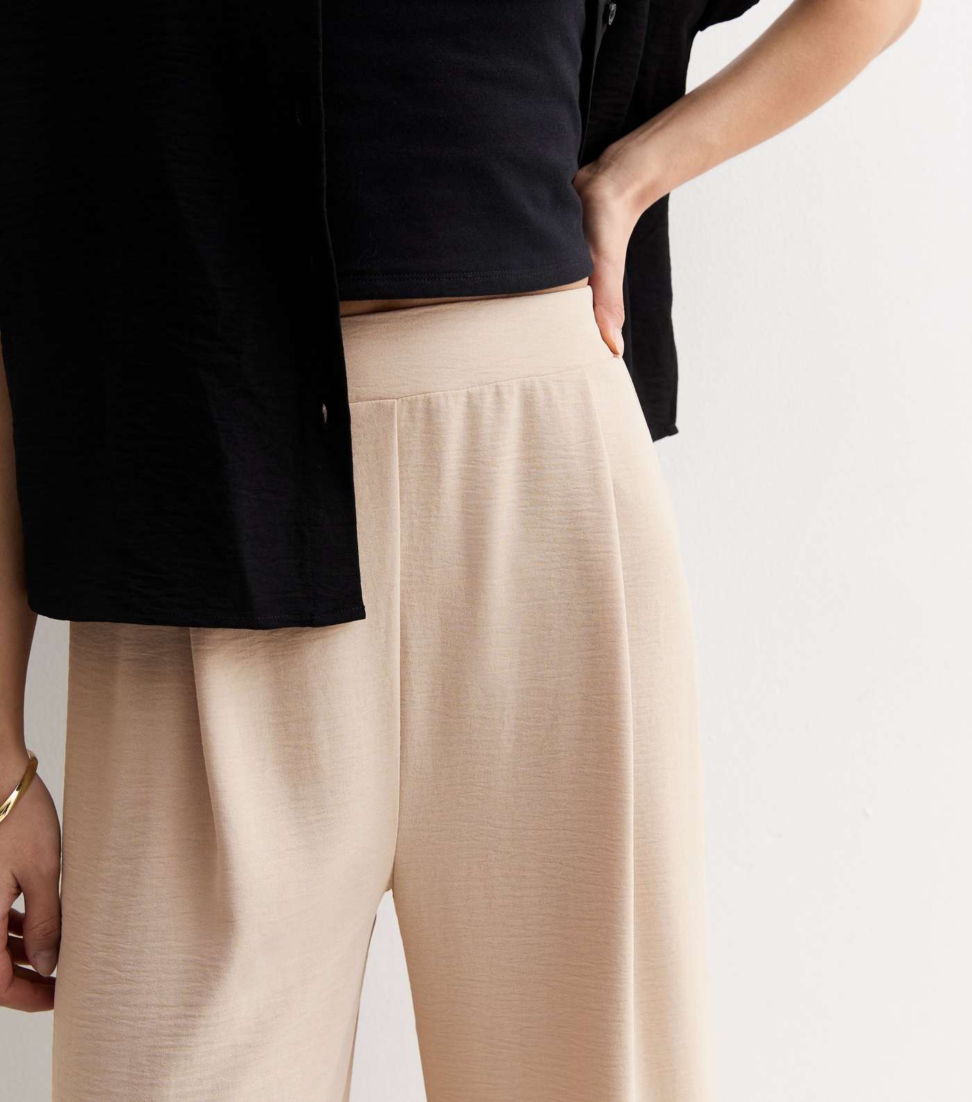 Stone Wide Leg Trousers Image 2