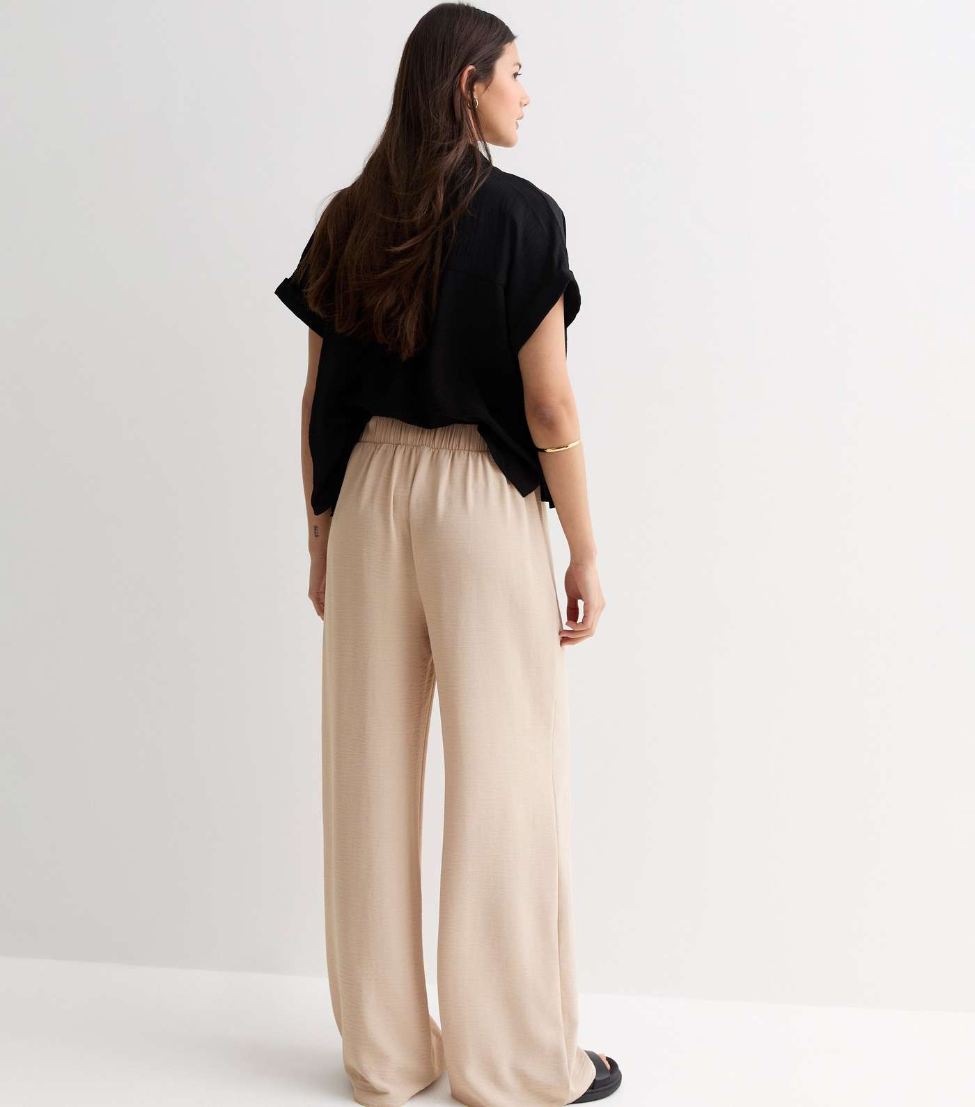 Stone Wide Leg Trousers Image 4