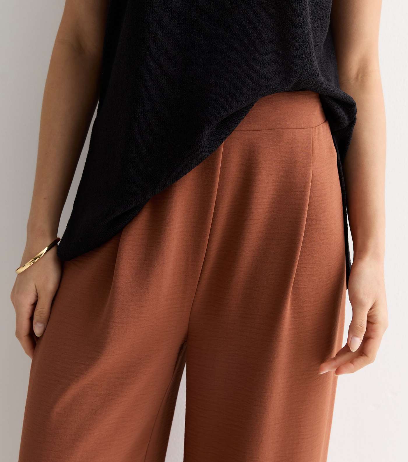 Rust Wide Leg Trousers Image 2