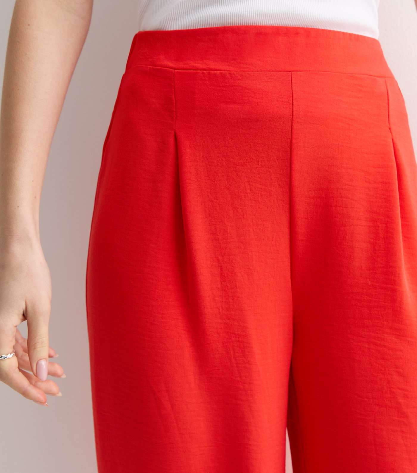Red Wide Leg Trousers Image 2