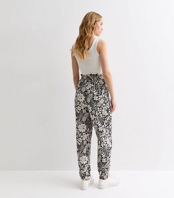 Black cheap floral joggers